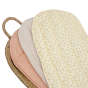 3 Olli Ella organic cotton luxe liner basket cushions inside an Olli Ella rattan basket on a white background