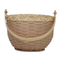 Olli Ella Small light grey Blossom Basket with handle down pictured on a plain white background