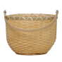 Olli Ella Nude Big Blossom Basket with handle down pictured on a plain white background
