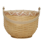 Olli Ella Small Nude Blossom Basket with handle down pictured on a plain coloured background