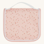 Olli Ella See-Ya Wash Bag with a Pink Daisies print pictured on a plain background
