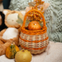basket shown with mini pumpkin inside