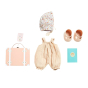 Olli ella blush travel togs dinkum doll outfit laid out on a white background