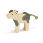 Ostheimer eco-friendly wooden black standing calf animal toy on a white background