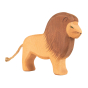 Ostheimer handmade wooden lion toy figure on a white background