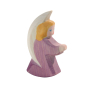 Ostheimer plastic-free little wooden angel in purple on a white background