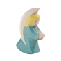 Ostheimer plastic-free little wooden angel in turquoise on a white background