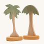 Ostheimer plastic-free wooden palm tree toys on a beige background