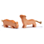 Ostheimer childrensplastic-free wooden lion cub toys on a white background