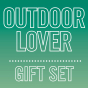 Outdoor lover gift set written on green background