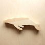 O-WOW eco-friendly maple wood Humpback Whale figure on a light wooden background