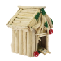 Close up of the Papoose wooden fairy woodland house on a white background