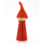 Papoose handmade felt rainbow gnome figure in dark red on a white background