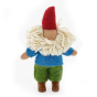 Papoose handmade bearded gnome toy figure on a white background