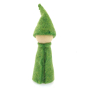 Papoose handmade felt goethe rainbow gnome figure in light green on a white background