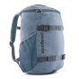 Patagonia kids 18 litre refugio day rucksack in the plume grey colour on a white background