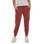 Patagonia Women's Ahnya Pants in pinky Rosehip with elasticated ankle cuffs and waist, drawstring and pockets worn by a person wearing a white top and white trainers on a white background