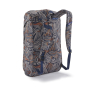 Back of the Patagonia adults Arbor Lid backpack in the Hut to Hut Multicolour print on a white background