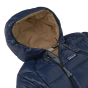 Hood and zip detail on the Patagonia Little Kids Hi-Loft Down Sweater Bunting Snow Suit.
