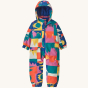 Patagonia Little Kids Snow Pile One-Piece - Frontera / Passage Blue on a plain background.