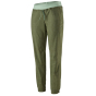 Picture of Patagonia Hampi Rock climbing pants in green. Picture has white background.