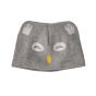 Front of the eco-friendly Patagonia animal friends owl grey beanie on a white background