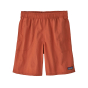 Patagonia kids baggies swimming shorts in the quartz coral colour on a white background