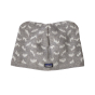 Back of the Patagonia kids grey animal friends owl beanie on a white background