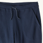 Patagonia Kids Micro-D Fleece Joggers - New Navy on a plain background. Front waistband view of joggers.