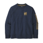 Patagonia kids lightweight crew sweatshirt in the alpine icon: new navy colour on a white background