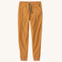 Patagonia Kids Micro-D Fleece Joggers - Dried Mango. Front view of the joggers on a plain background.