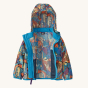 An open Patagonia Little Kids Baggies Windproof Hooded Jacket, showing the inside of the jacket