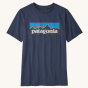 Patagonia Kids P-6 Logo Regenerative Organic T-shirt - New Navy