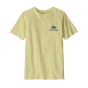 Front of the Patagonia kids isla yellow regenerative cotton tshirt on a white background