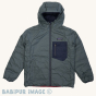 Patagonia Kids Reversible Down Sweater Hoody Coat - Nouveau Green on a plain background. 