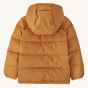 Back of the Patagonia Little Kids Cotton Quilted Down Jacket - Dried Mango on a plain background.