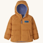 Patagonia Little Kids Cotton Quilted Down Jacket - Dried Mango on a plain background.
