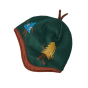 Patagonia little kids reversible beanie in the Joshua and Friends print on a white background