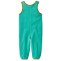 back of the Patagonia Little Kids Synchilla® Fleece Overalls in a Fresh Teal colour on a plain white background