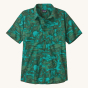 Patagonia Men's Go To Shirt - Cliffs & Waves / Conifer Green