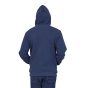 Man stood backwards on a white background wearing the Patagonia eco-friendly p6 uprisal hoody in the current blue colour