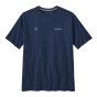 Patagonia mens organic cotton forge mark t-shirt in the lagom blue colour on a white background