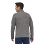 Man stood backwards on a white background wearing the Patagonia thermal Better Sweater Jacket in the Nickel colour