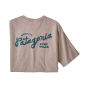 Mens Patagonia eco-friendly quality surf wear responsibli-tee shirt in shroom taupe laid out on a white background