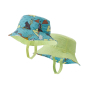 2 Patagonia childrens organic cotton volcano dazed small iggy blue bucket hats on a white background