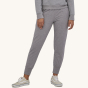 Patagonia Women's Ahnya Pants - Salt Grey on a plain background. A woman models the front view of the pants.