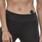 Picture of a model demonstrating the small key pocket at the waistband. Picture background is white.