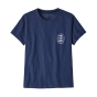 Front of the Patagonia womens blue responsibili-tee t-shirt on a white background