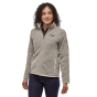 woman wearing the Patagonia eco-friendly recycled polyester better sweater jacket on a white background