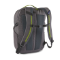 The Patagonia Refugio Day Pack 26L in Forge Grey, stood upright, rear view on white background